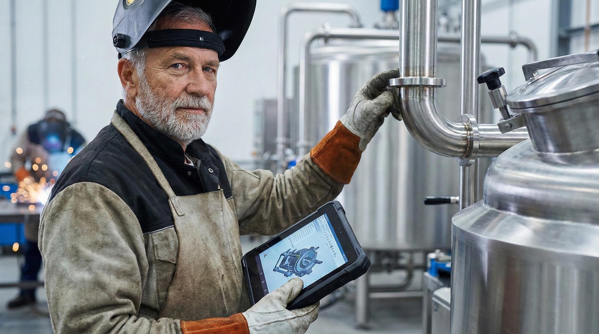 A person in a factory using a tablet AI-generated content may be
incorrect.